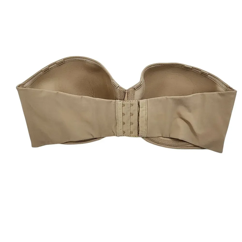 Cacique Nude Tan Strapless Full Coverage Back Closure Underwire Bra Size 40DD